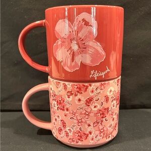 LIFE IS GOOD HOME SET OF 2 STACK-HAPPY MUGS - New In Box